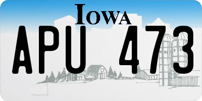 IA license plate APU473