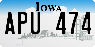 IA license plate APU474