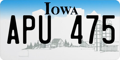 IA license plate APU475