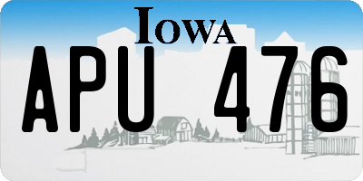 IA license plate APU476