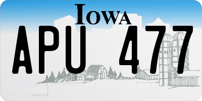 IA license plate APU477