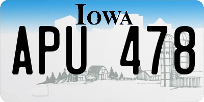 IA license plate APU478