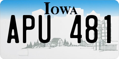 IA license plate APU481