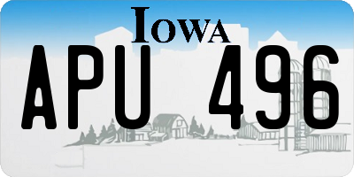 IA license plate APU496