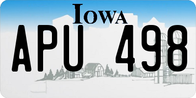 IA license plate APU498