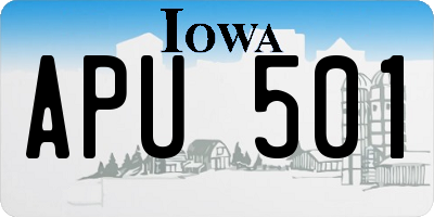 IA license plate APU501