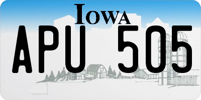 IA license plate APU505