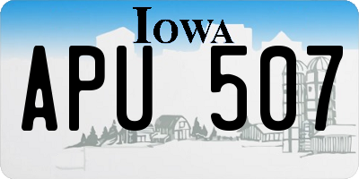 IA license plate APU507
