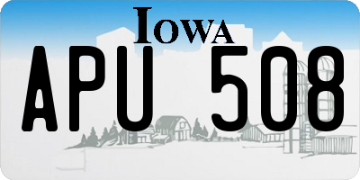 IA license plate APU508
