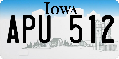 IA license plate APU512