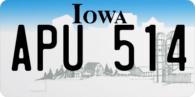 IA license plate APU514