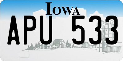 IA license plate APU533