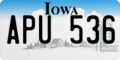 IA license plate APU536