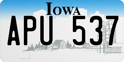 IA license plate APU537