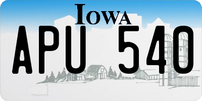 IA license plate APU540