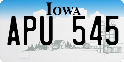 IA license plate APU545