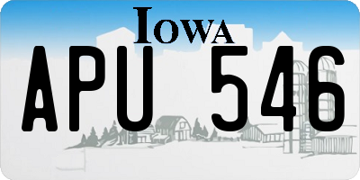 IA license plate APU546