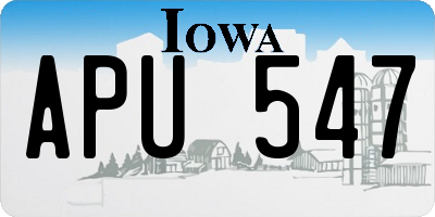 IA license plate APU547