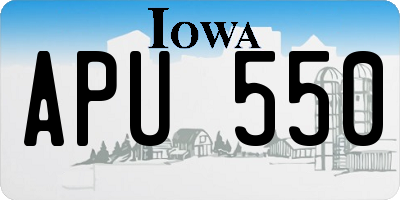 IA license plate APU550