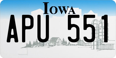 IA license plate APU551