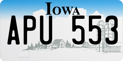 IA license plate APU553