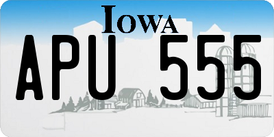 IA license plate APU555