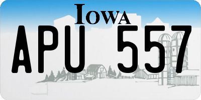 IA license plate APU557
