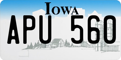 IA license plate APU560