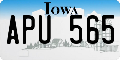 IA license plate APU565