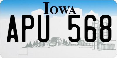 IA license plate APU568