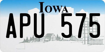 IA license plate APU575