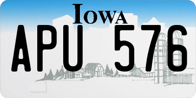 IA license plate APU576