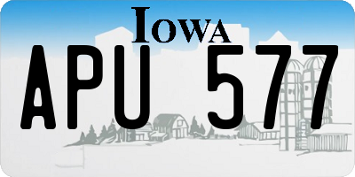 IA license plate APU577