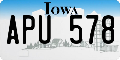 IA license plate APU578