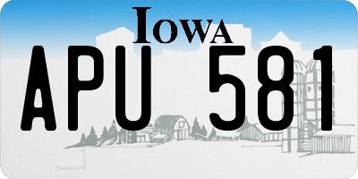 IA license plate APU581