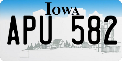 IA license plate APU582