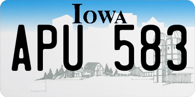 IA license plate APU583