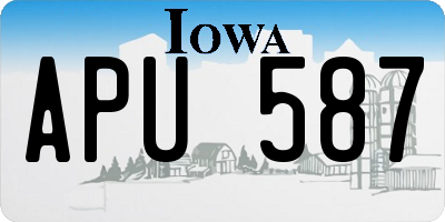 IA license plate APU587
