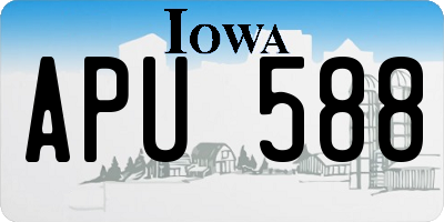 IA license plate APU588
