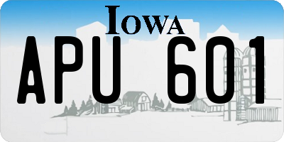 IA license plate APU601