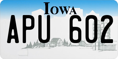 IA license plate APU602