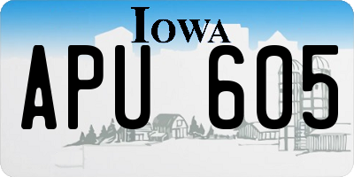 IA license plate APU605
