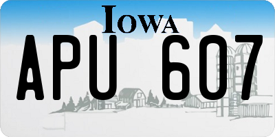 IA license plate APU607