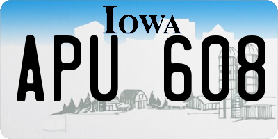 IA license plate APU608
