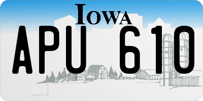 IA license plate APU610