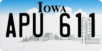 IA license plate APU611