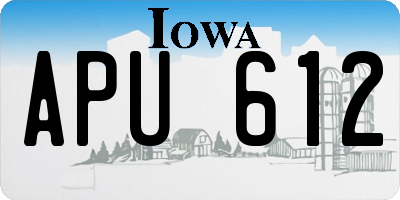 IA license plate APU612