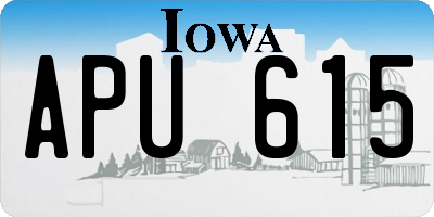 IA license plate APU615