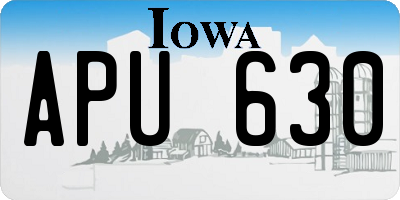 IA license plate APU630