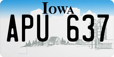 IA license plate APU637